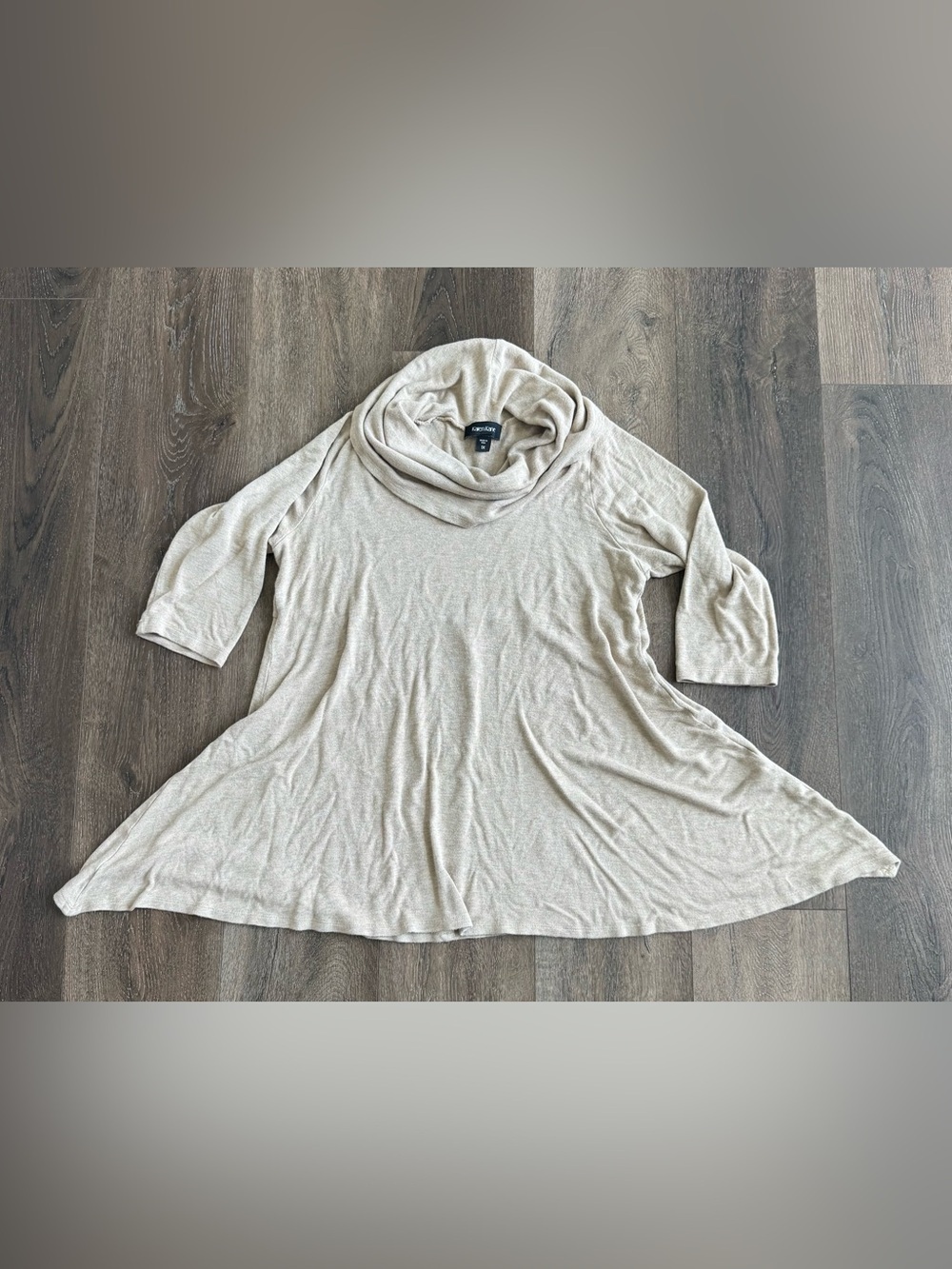 Karen Kane Light Cream Cowl Neck Tunic Sweater